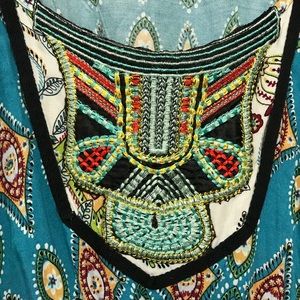 Unity World Wear Boho Dress with Embroidery Large
